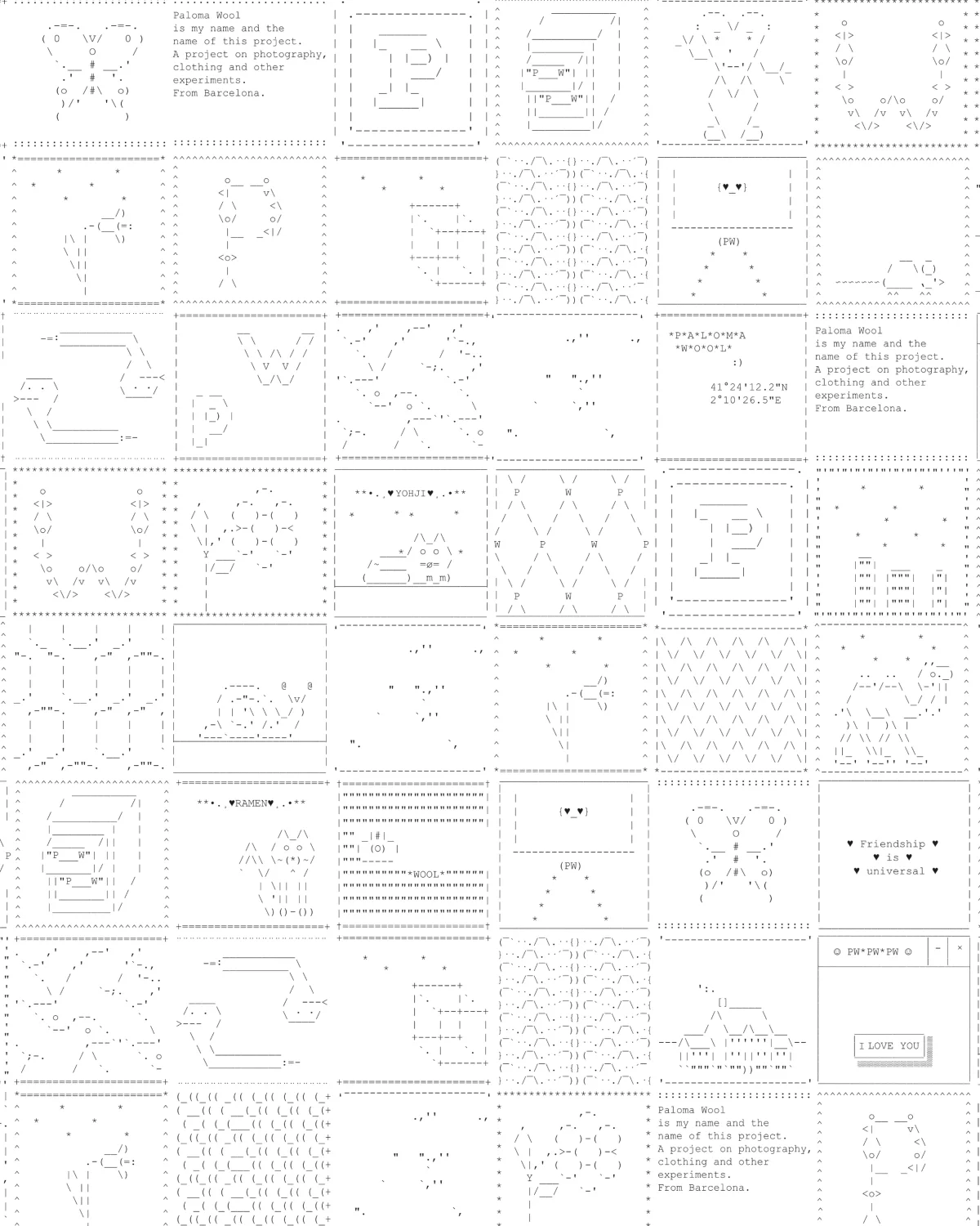 Paloma Wool — ASCII Pattern